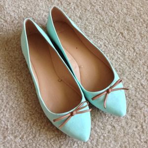 Zara Shoes - Zara Mint Bow Flats Zara Shoes - Zara Mint Bow Flats