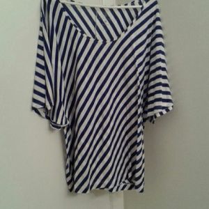 Blue and white stripe blouse worn once.