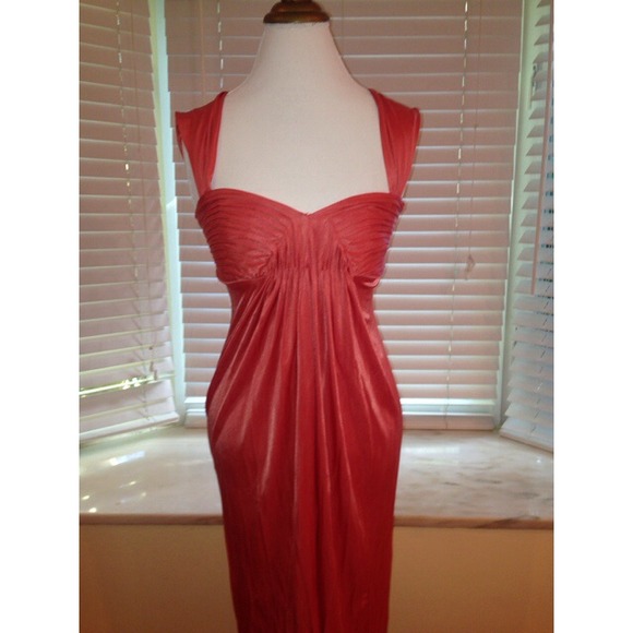 BCBG Coral draped cocktail dress