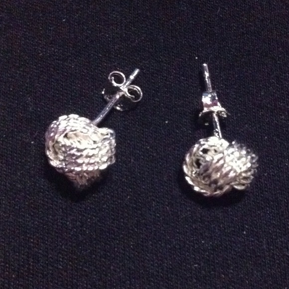 Silver knot earrings(Sold in bundle) - Picture 3 of 3