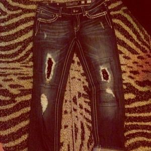 Miss Me Lace Detail Capri (never been worn)