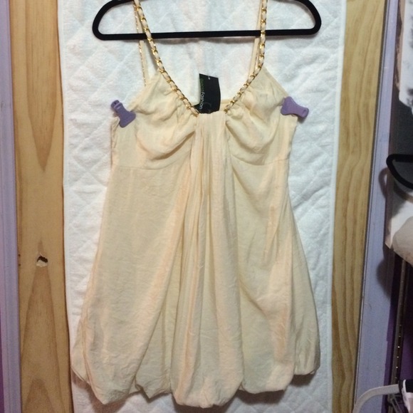 Brand new dress with gold chain straps