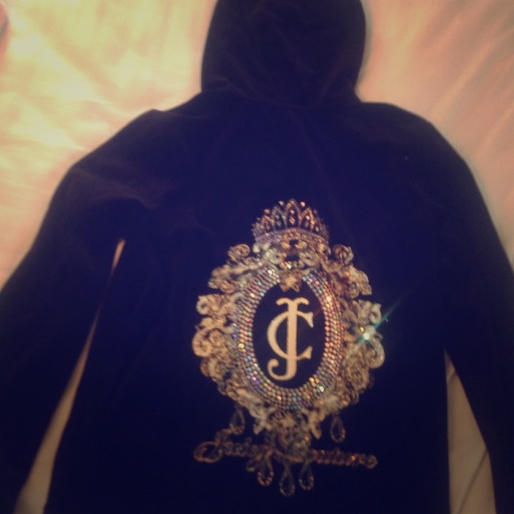 Juicy Couture Black Velour Sweatshirt Large