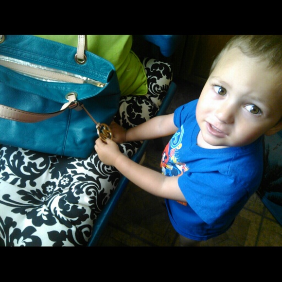 Michael Kors NWOT Turquoise Aqua Blue E/W Tote - Picture 2 of 4