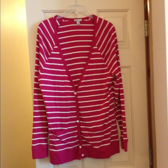 Old Navy pink and white cardigan