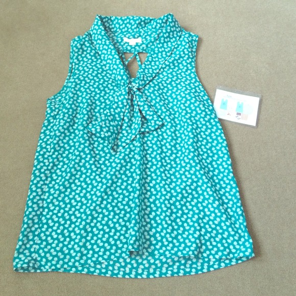 Tie-Neck Printed Tank Blouse