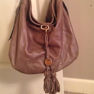 taupe juicy couture authentic leather bag!