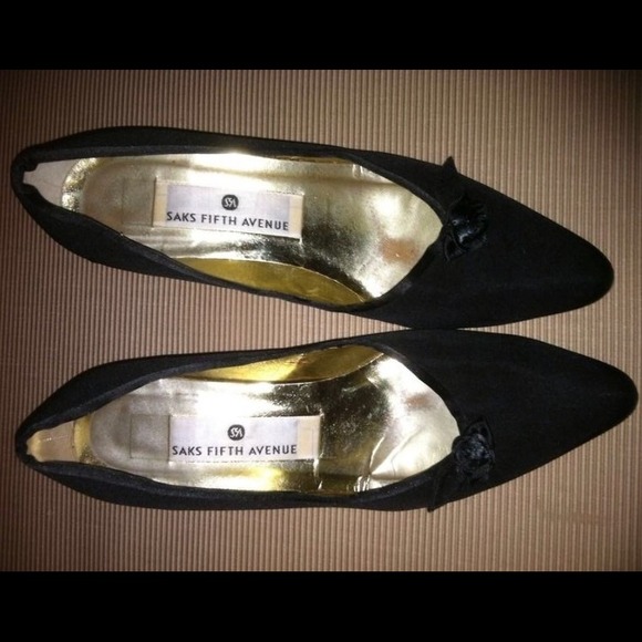 Saks Fifth Avenue Blk Shoes Sz. 6.5 Made In Italy