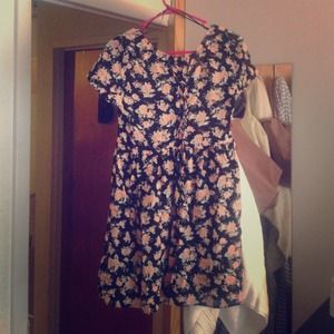 H&M floral black and pink sunk dress