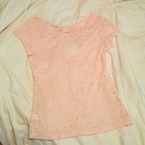 Pink lace flower shirt