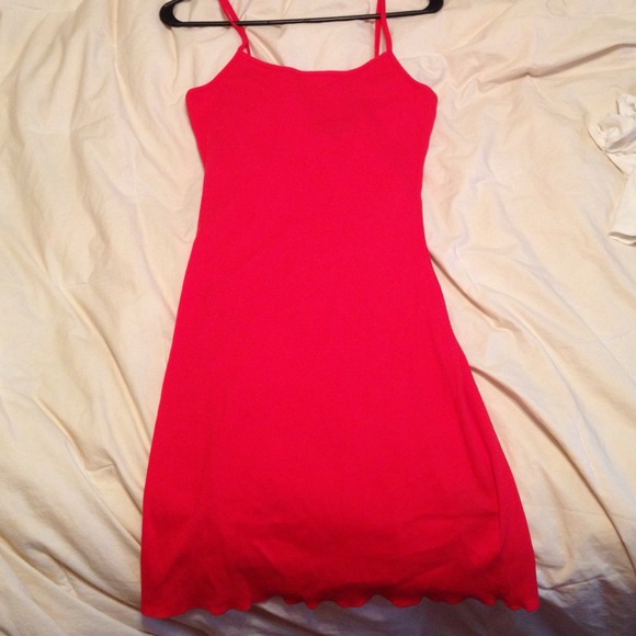 Red cami dress