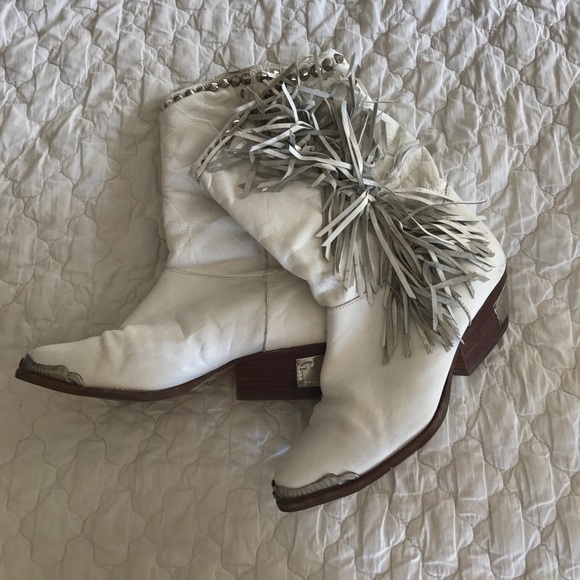 white tassel boots