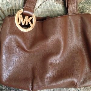 Michael Kors brown leather Fulton handbag