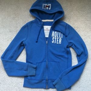 BUNDLE: Blue Hollister jacket & white top