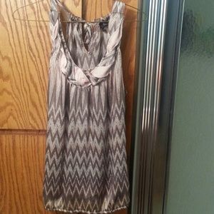 Small gray, pink, and blue top.