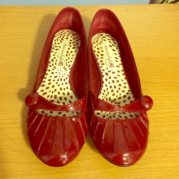 Red Patent American Eagle Flats