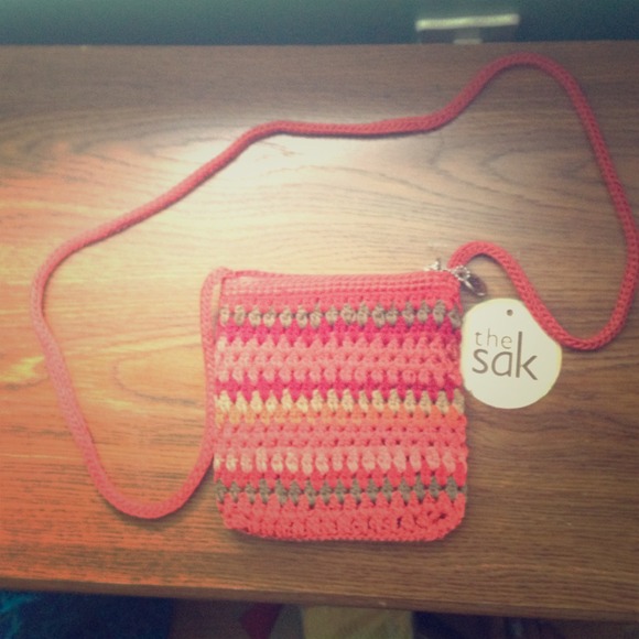 The Sak, Hand Crocheted, Small Red Purse