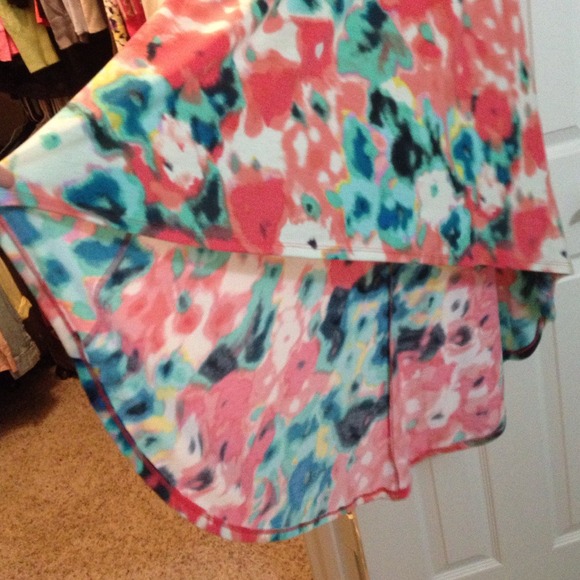 Floral high-low dress with braided empire waist - Picture 4 of 4