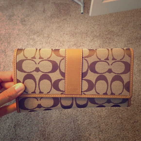 Coach wallet with checkbook slot