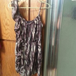 Med. Gray and light blue swirl dress.