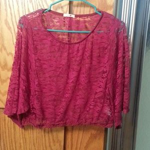 LG. Maroon crop top.