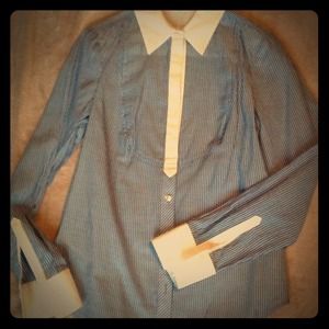 Ann Taylor blue and white button down.
