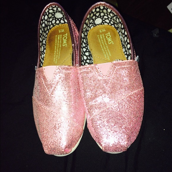 Pink glitter toms NWOT