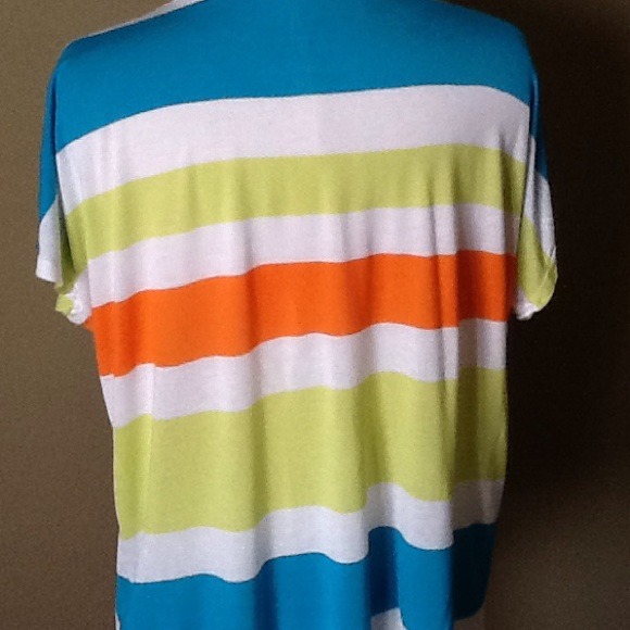 Orange teal lime green and white top! - Picture 3 of 4