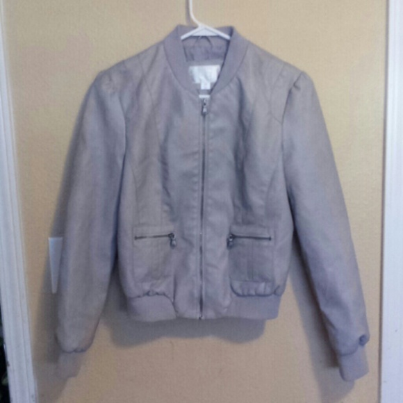 Gray leather jacket