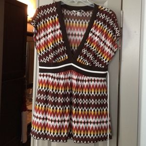 Brown shirt with tie!