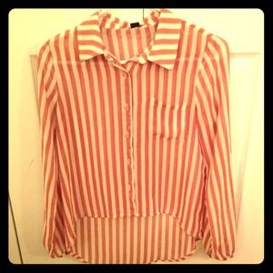 Forever 21 striped high-low blouse