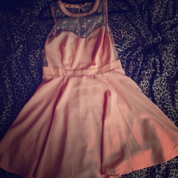 Half polkadot/sheer dress