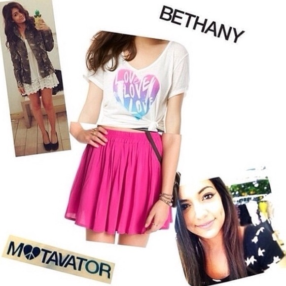 Bethany Mota Pink Circle Skirt & Love Tee - Picture 4 of 4