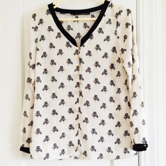 ZARA zebra print silky blouse
