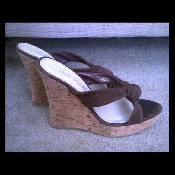 Colin Stewart brown wedge sandals