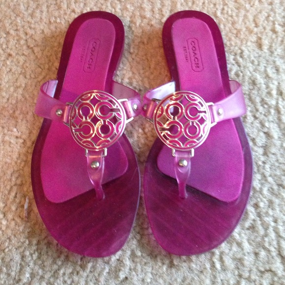 Coach | Shoes | Authentic Pink Coach Jelly Sandals | Poshmark