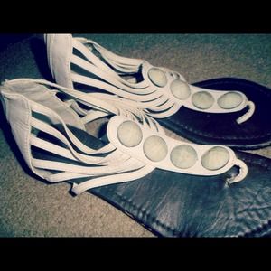 White Rhinestone Sandals