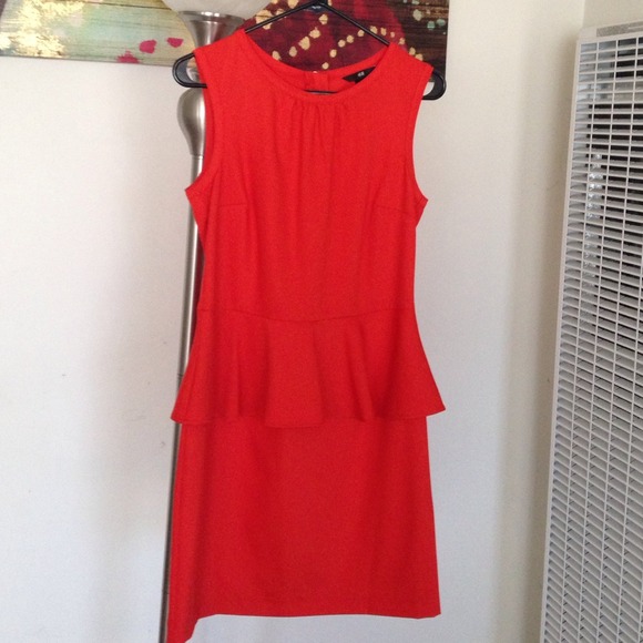 Orange peplum dress