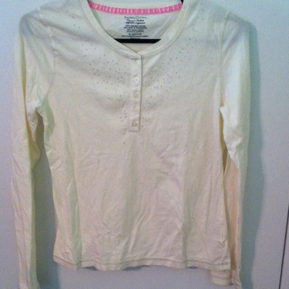 White long sleeve T with little sparkles - Picture 1 of 3