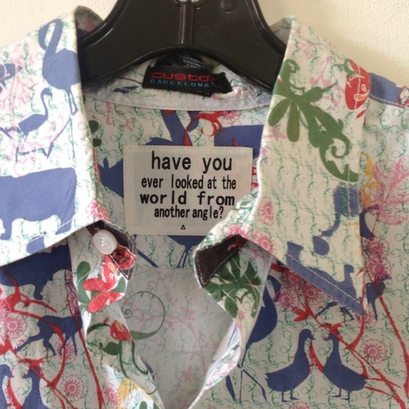 NWOT....CUSTO BARCELONA men's woven shirt