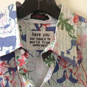 NWOT....CUSTO BARCELONA men's woven shirt