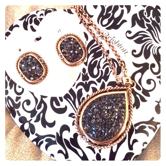 Brighton "crystal rocks" necklace and earring set