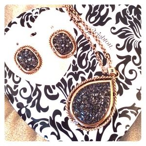 Brighton "crystal rocks" necklace and earring set