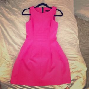 Hot pink Zara fit and flare dress