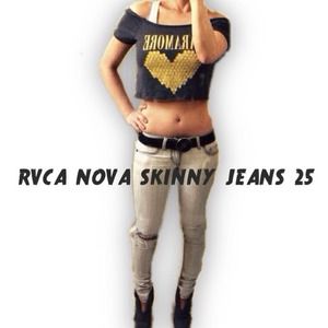 RVCA Nova Jeans in White Out (light Grey)