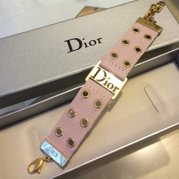 Dior gold and pale pink bracelet