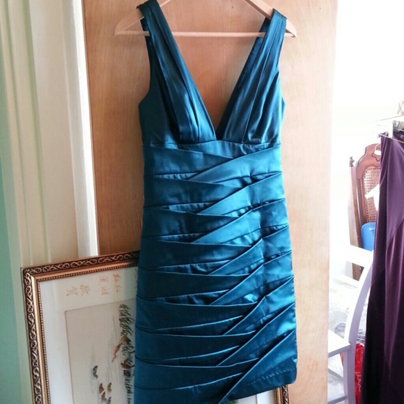 Dark teal cocktail dress from Laundry by Design
