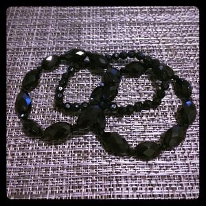 WHBM Set of 3 Black Beaded Bracelets