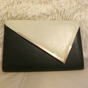 Black and ivory Aldo clutch