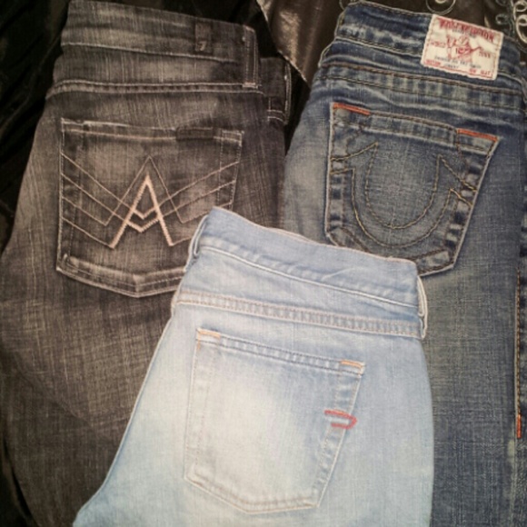 True Religion 7 Diesel designer jeans bundle Sz 28 - Picture 1 of 1